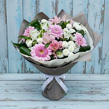 Букет цветов из:  Герберы, Альстромерии и Хризантемы в Обушково