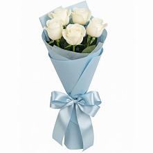 Букет 5 Белых роз Проуд в Обушково