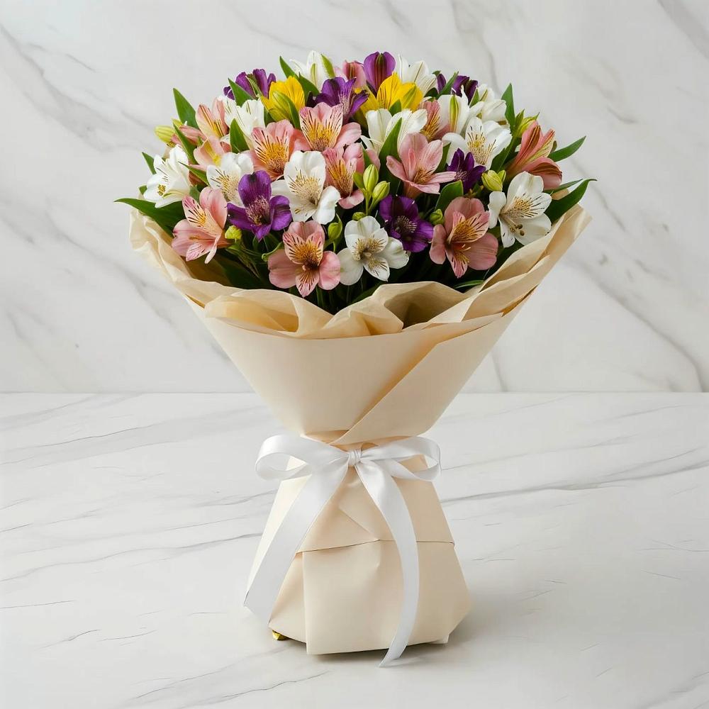 Букет цветов из: Альстромерии в Обушково