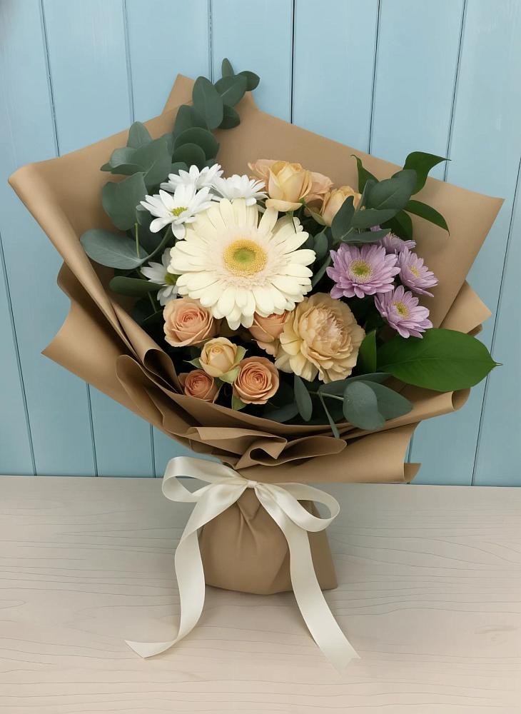 Букет цветов из: Герберы и Хризантемы в Обушково