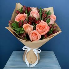 Букет цветов из:  Розы и Альстромерии в Обушково