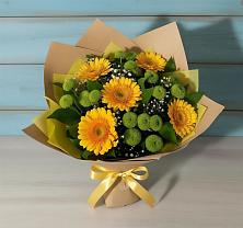 Букет цветов из:  Герберы и Хризантемы в Обушково