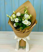 Букет цветов из:  Хризантемы и Лизиантусы #REPLACE_PRED# Обушково