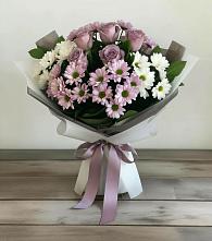 Букет цветов из:  Хризантемы и Розы в Обушково