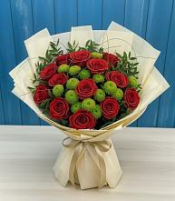 Букет цветов из:  Розы и Хризантемы в Обушково