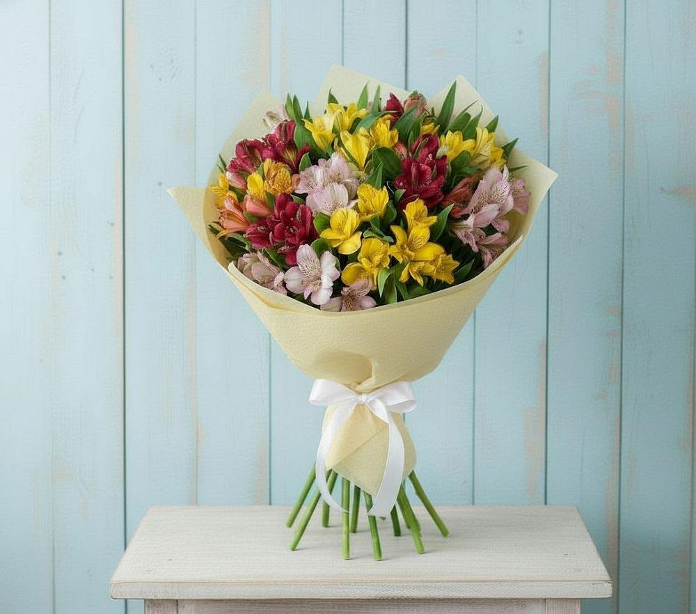 Букет цветов из: Альстромерии в Обушково