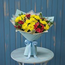 Букет цветов из:  Альстромерии и Хризантемы в Обушково