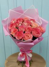 Букет 15 Розовых роз Равель в Обушково